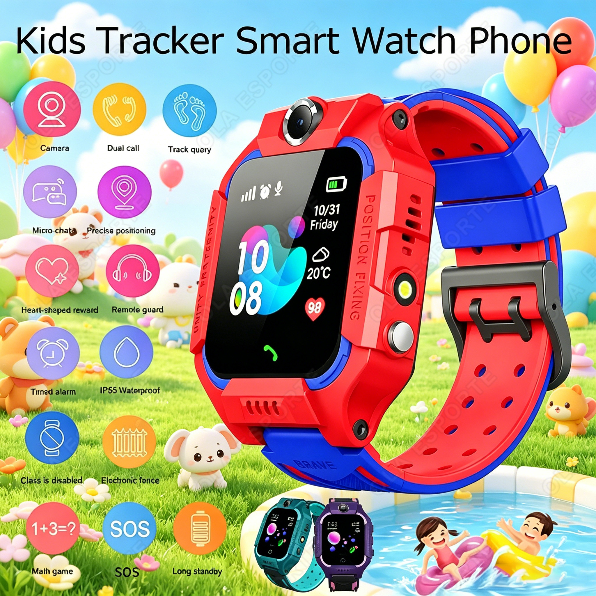 Smartwatch Watches Gift For Boys On Birthday - Children Smart Watch 2G Postion Tracker