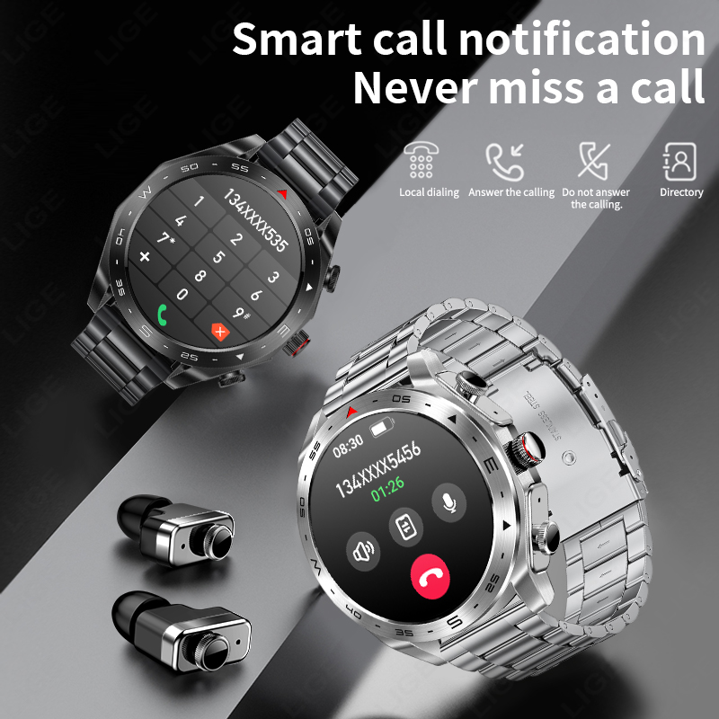 LIGE TWS Earbuds Bluetooth Hea - مراجعة Smartwatch Noise Watches For Women وسعره
