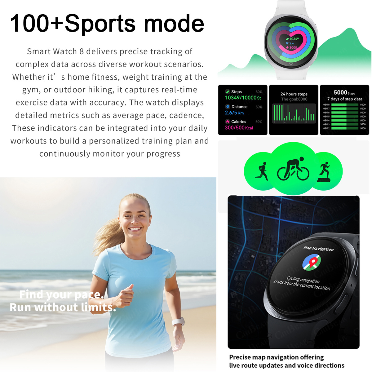 2026 New Watches 8 Mini GPS Tr - مراجعة Smartwatch Watches With Bluetooth وسعره