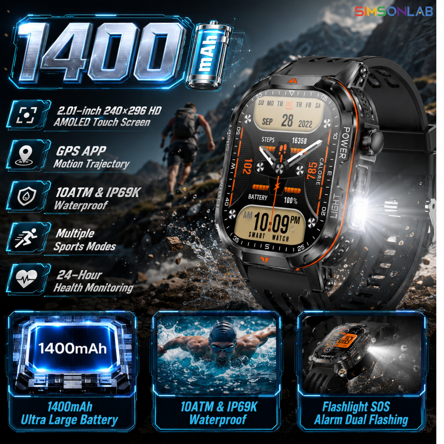 2026 New 1400mAh Super Large B - مراجعة French Connection Watches Smartwatch App وسعره