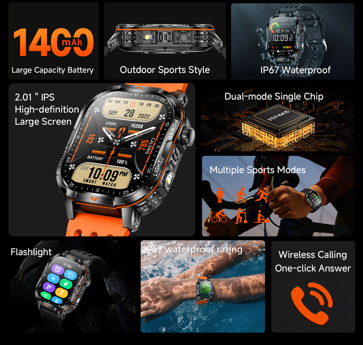 2026 New 1400mAh Super Large B - مراجعة French Connection Watches Smartwatch App وسعره