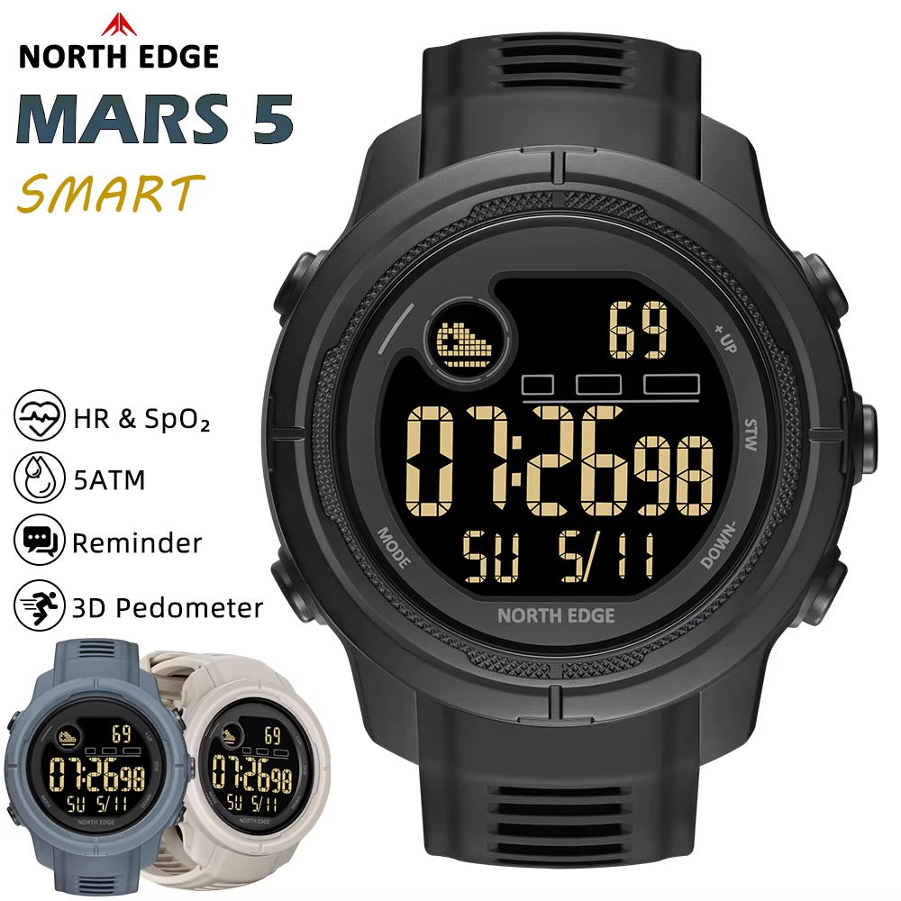 NORTH EDGE NEW MARS 5 Men's Di - مراجعة Smartwatch Digital Watches For Women وسعره
