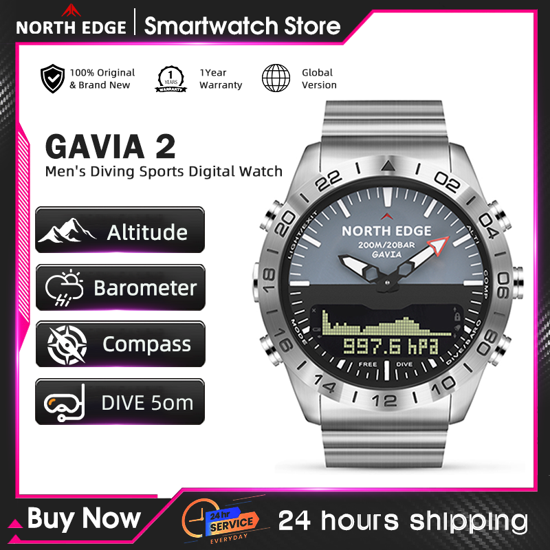NORTH EDGE Mens Dive Watch Mil - مراجعة Smartwatch Army Watches For Men وسعره