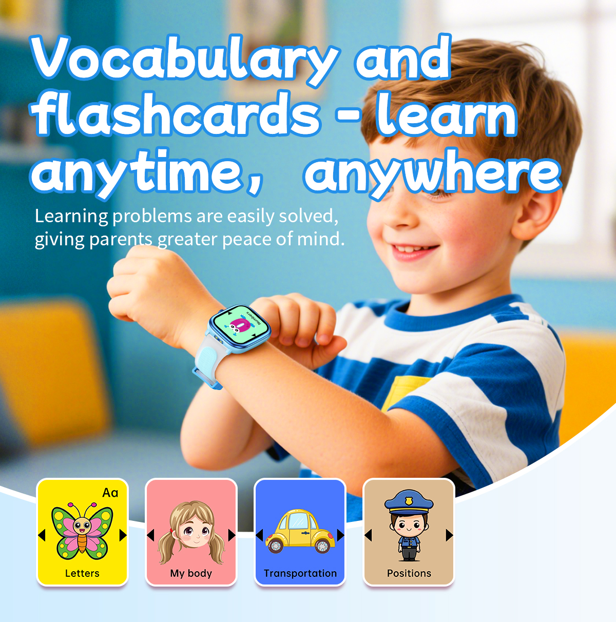 New Kids Study Smart Watch 1.8 - مراجعة Smartwatch Watches Gift For Boys وسعره
