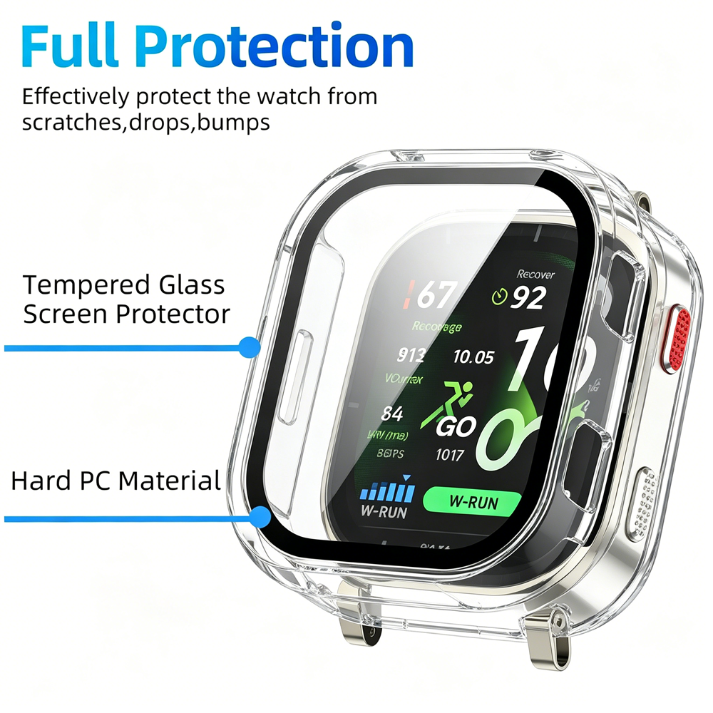 PC Case +HD Glass for Amazfit  - مراجعة Smartwatch Watches Amazfit وسعره
