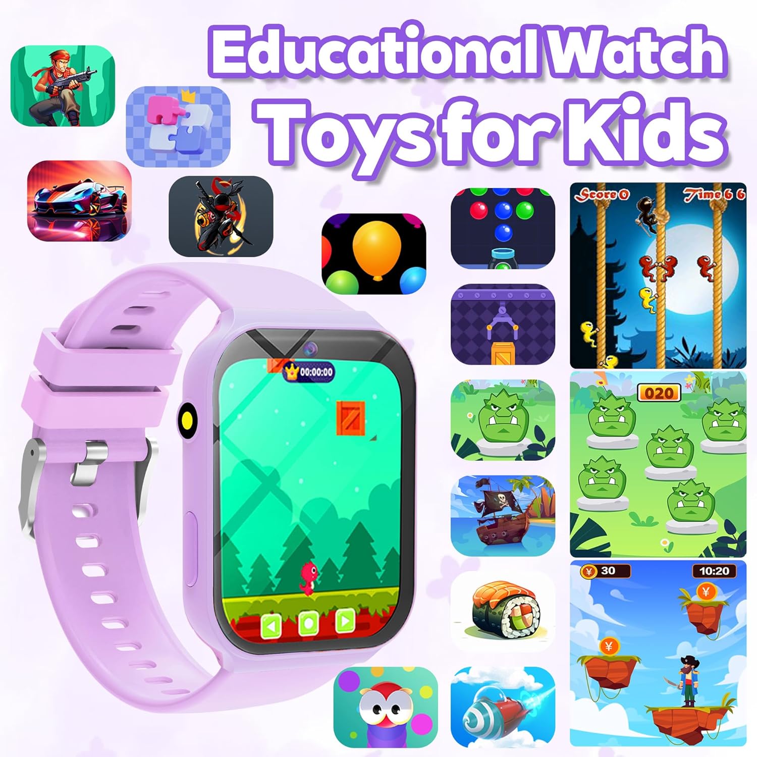 Kids Smart Watch with 18 Games - مراجعة Smartwatch Digital Watches For Kid Girl وسعره