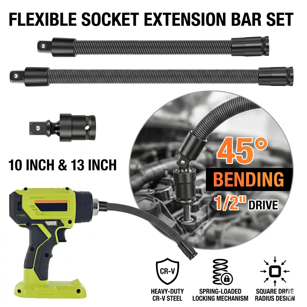 1/2 Flexible Socket Extension  - مراجعة Spring Bar Tool وسعره