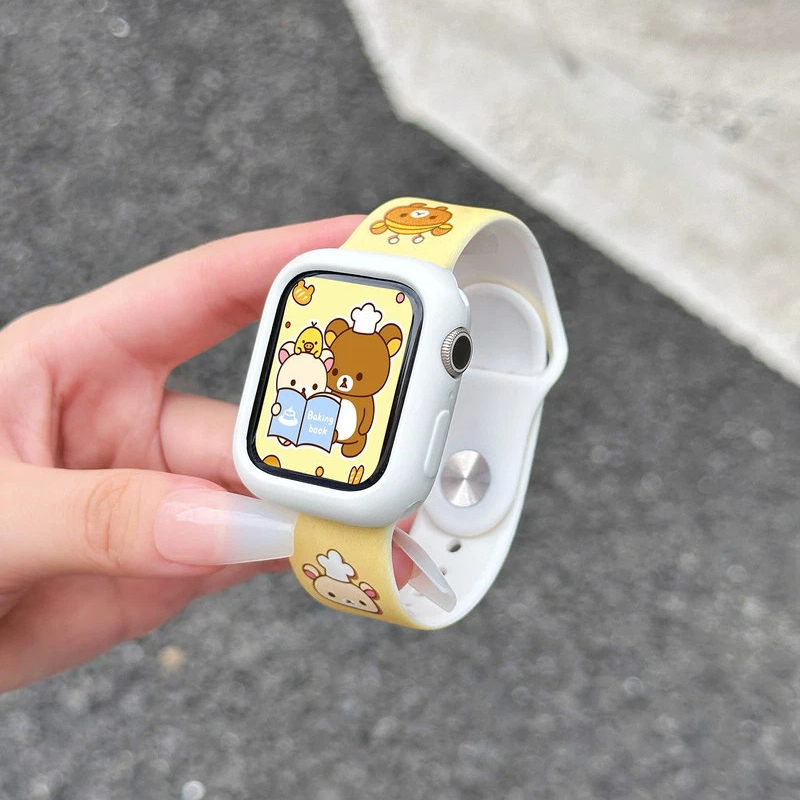 Cute Rilakkuma Print Silicone  - مراجعة Apple Watch Band وسعره