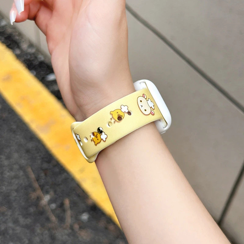 Cute Rilakkuma Print Silicone  - مراجعة Apple Watch Band وسعره