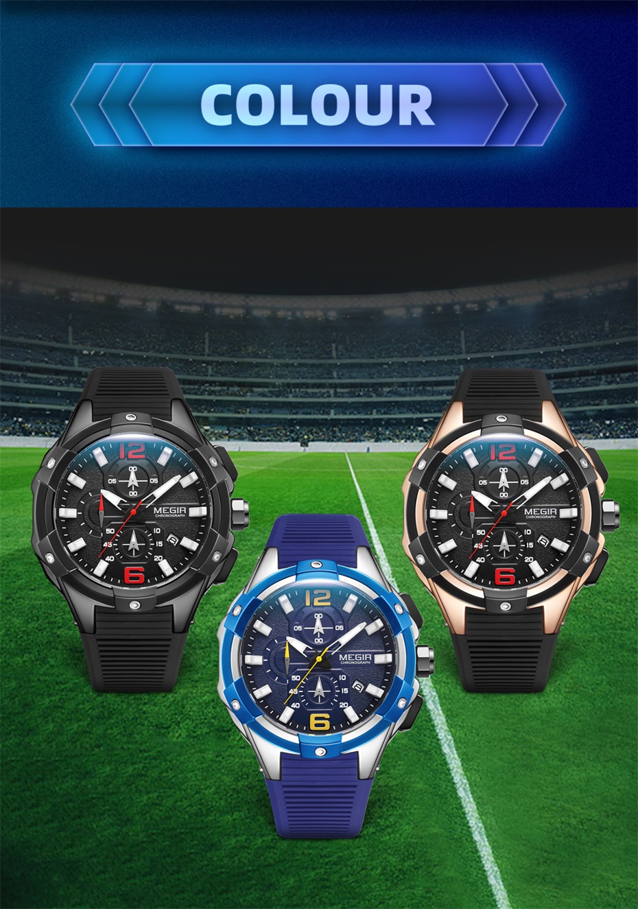 MEIGR Men's Sports Chronograph - مراجعة Smartwatch Army Watches For Men وسعره