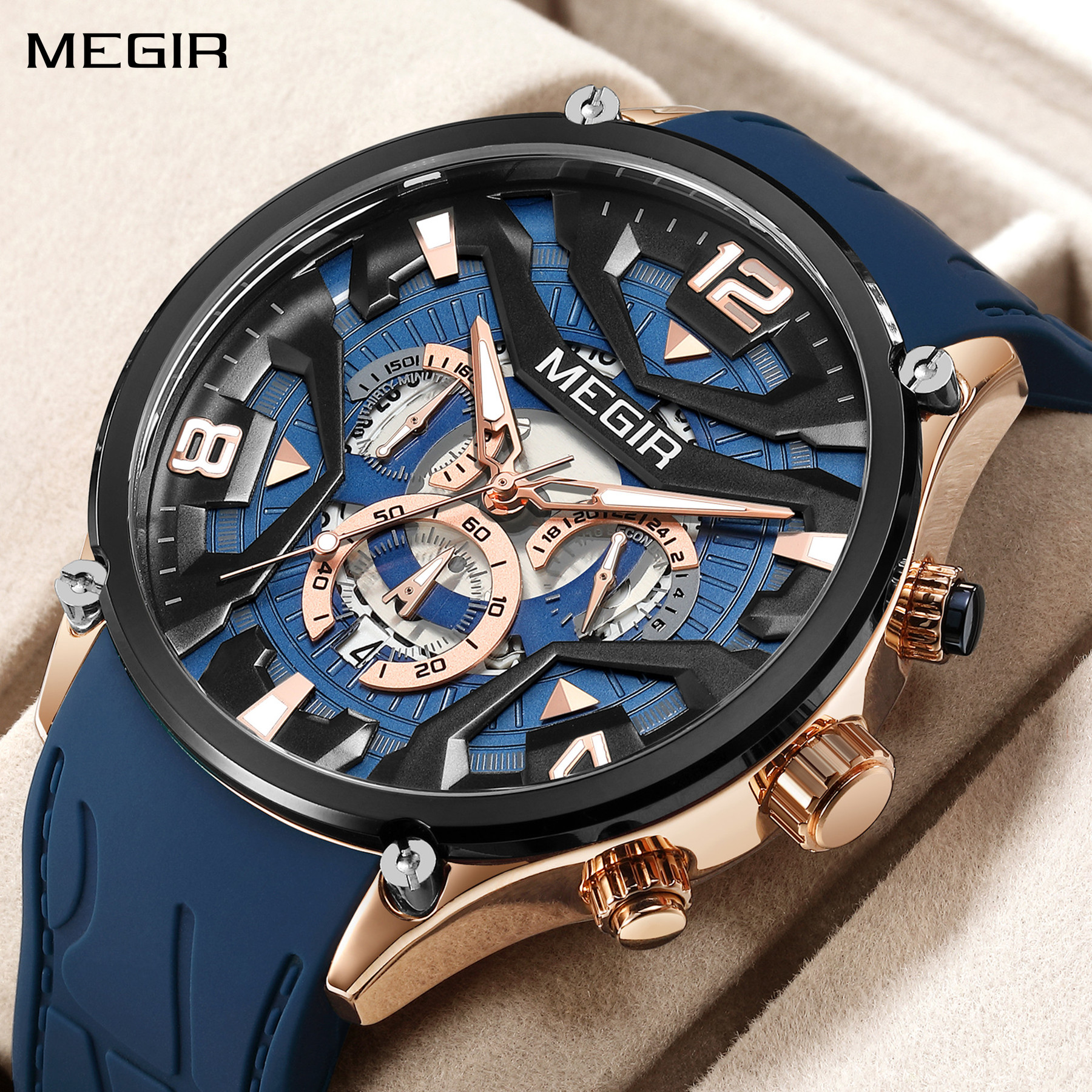 MEGIR Men's Sports Chronograph - مراجعة Smartwatch Army Watches For Men وسعره