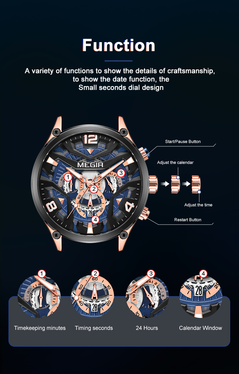 MEGIR Men's Sports Chronograph - مراجعة Smartwatch Army Watches For Men وسعره