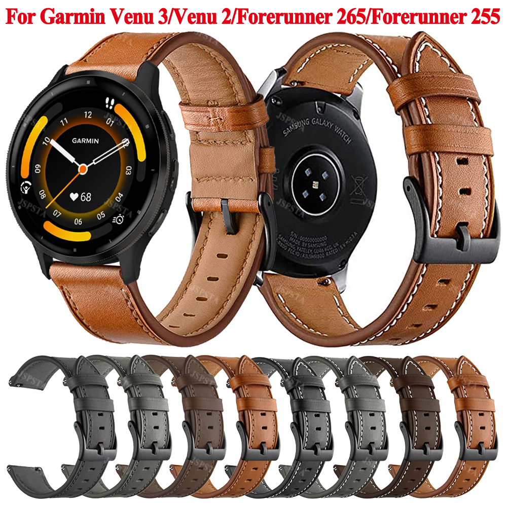 22mm Leather Strap For Garmin  - مراجعة Smartwatch English وسعره