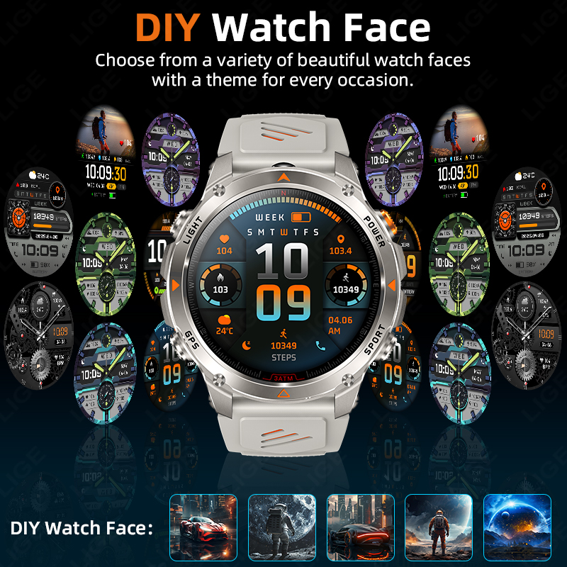 LIGE Rugged GPS Track Smart Wa - مراجعة Smartwatch Watches With Bluetooth وسعره
