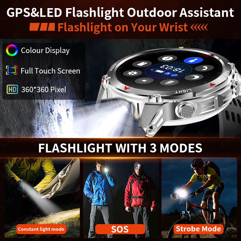LIGE Rugged GPS Track Smart Wa - مراجعة Smartwatch Watches With Bluetooth وسعره