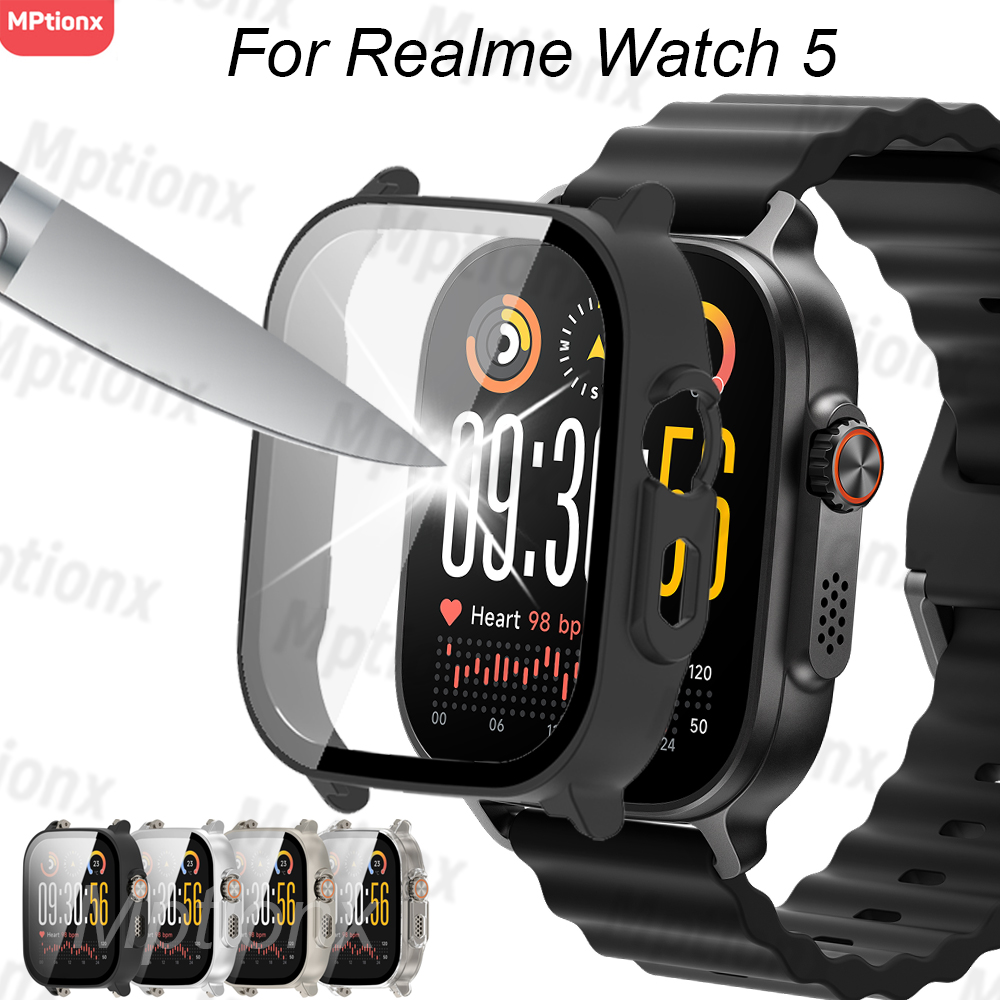 PC Case+Glass for Realme Watch - مراجعة Watch S Realme وسعره
