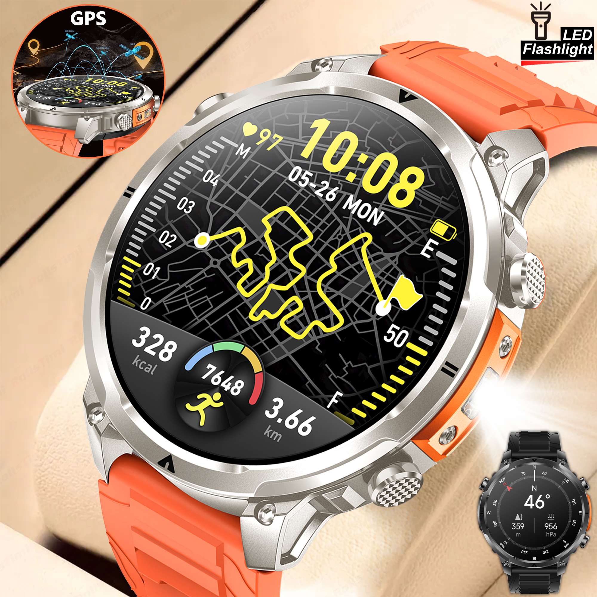 Outdoor GPS Sports Smart Watch - مراجعة Smartwatch Watches With Bluetooth وسعره