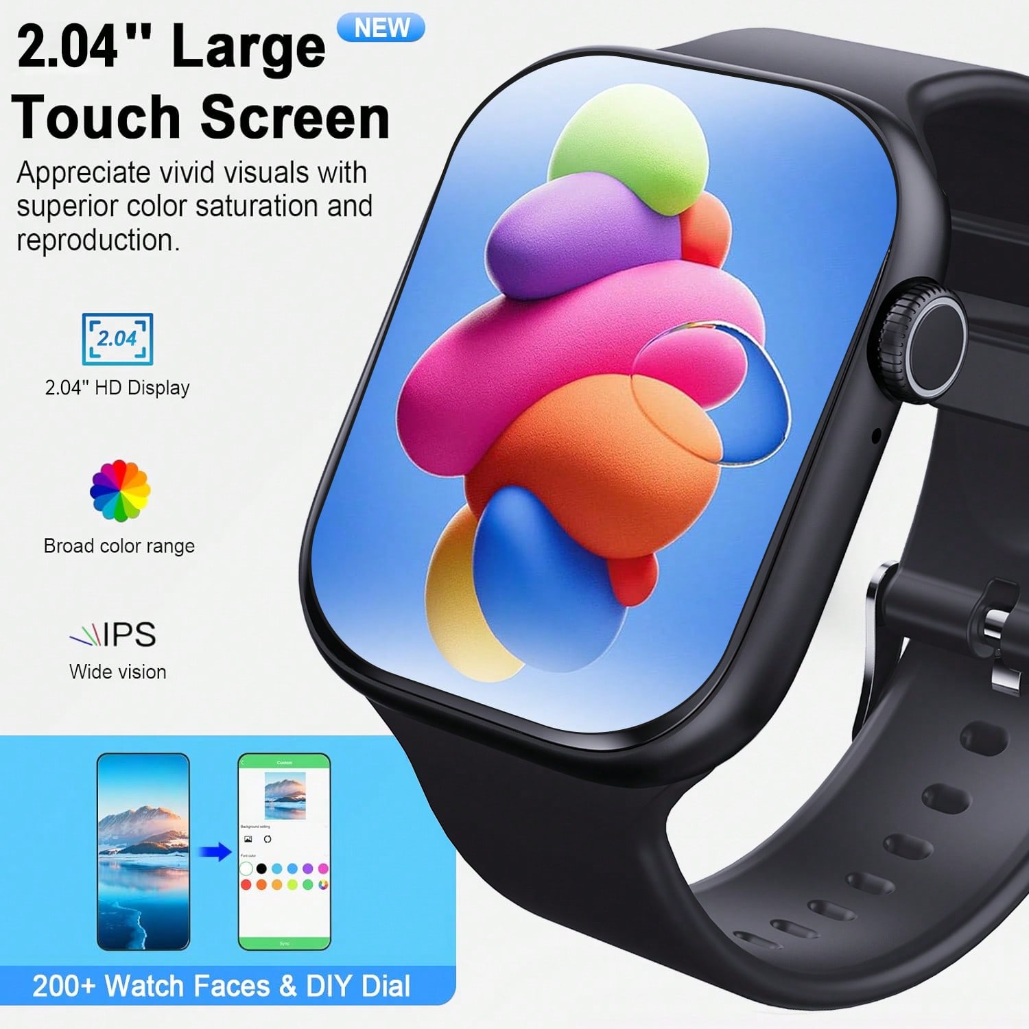 2.01 Inch Touch Screen Smart W - مراجعة Smartwatch Watches With Bluetooth وسعره