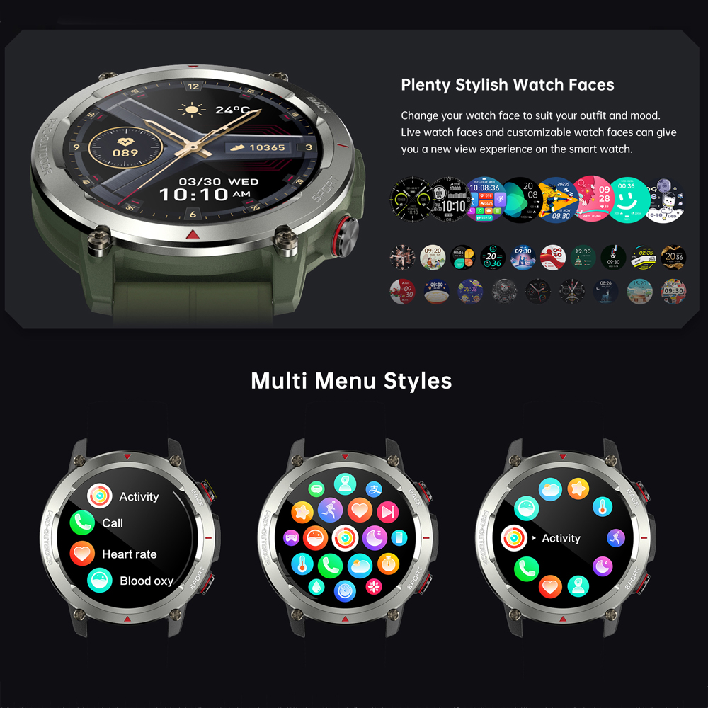 1.43 Inch HD Screen IP68 Water - مراجعة Smartwatch Watches With Bluetooth وسعره