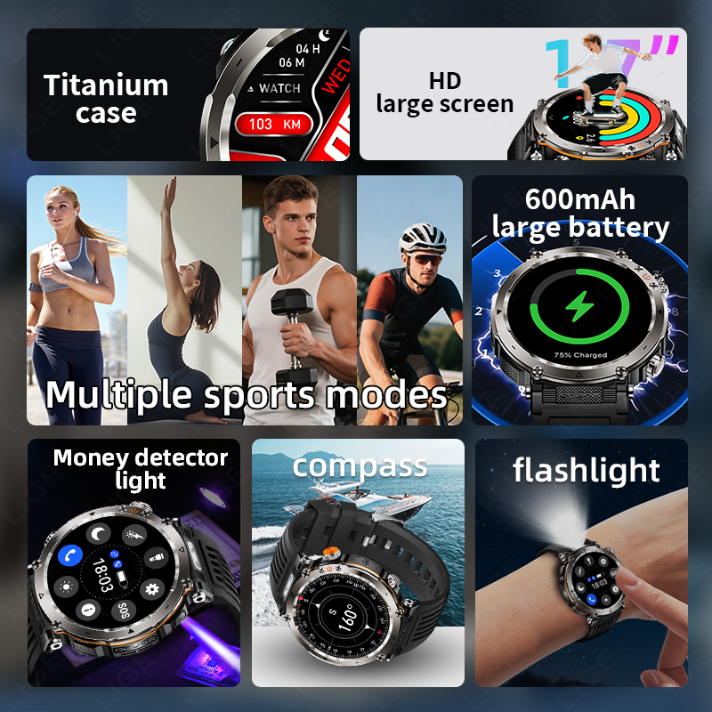 New Military Outdoor Smartwatc - مراجعة Smartwatch Watches For Men وسعره