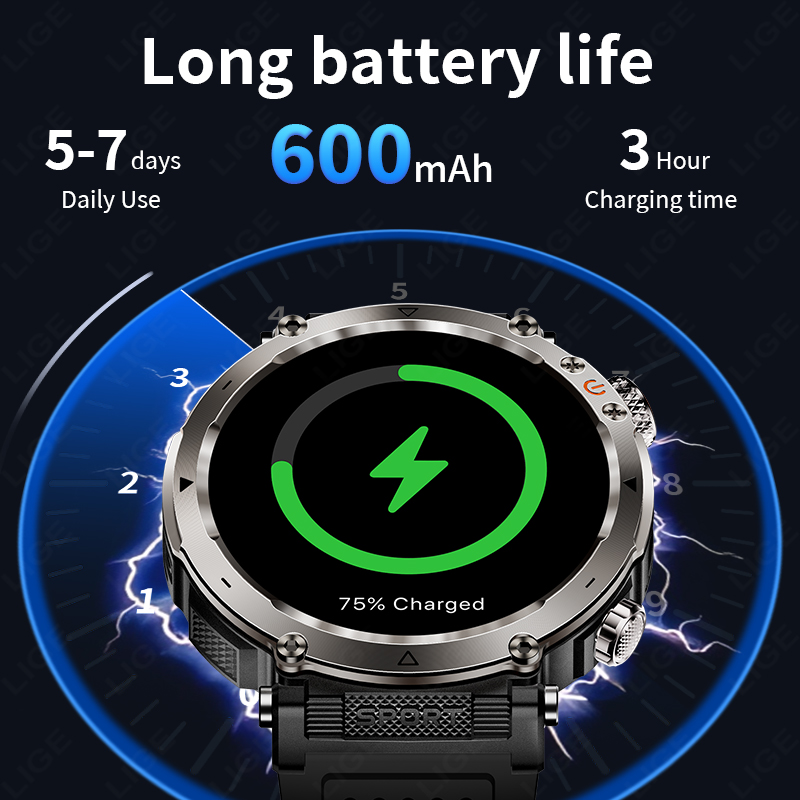 New Military Outdoor Smartwatc - مراجعة Smartwatch Watches For Men وسعره