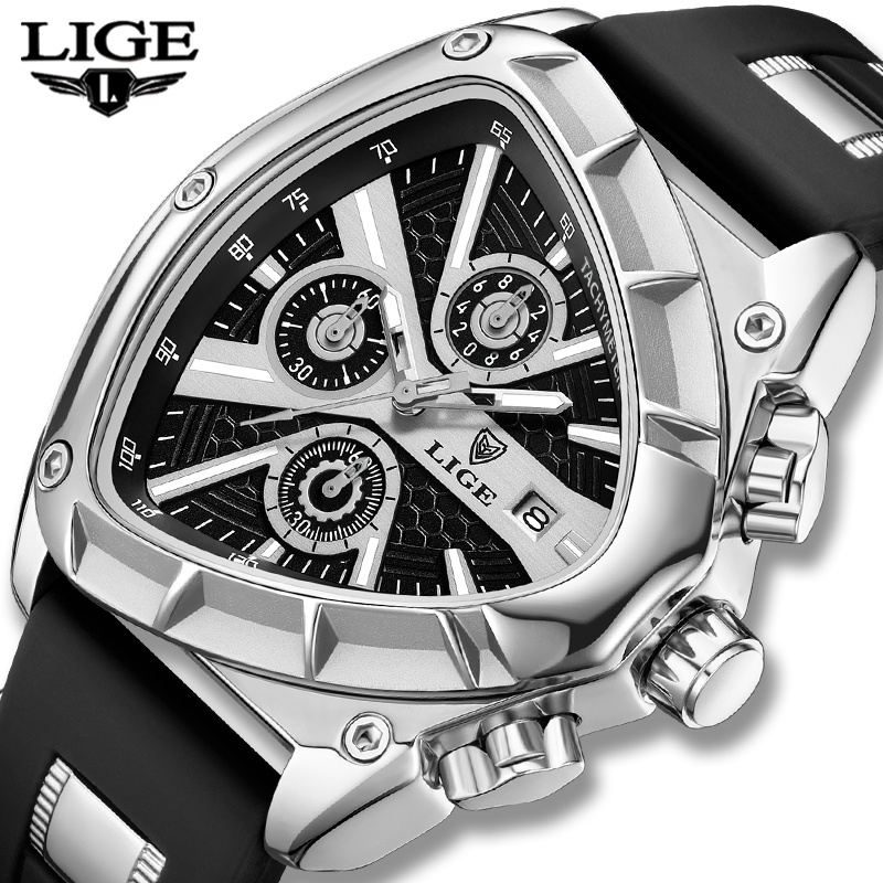 LIGE Fashion Men Watch Triangl - مراجعة Smartwatch Army Watches For Men وسعره