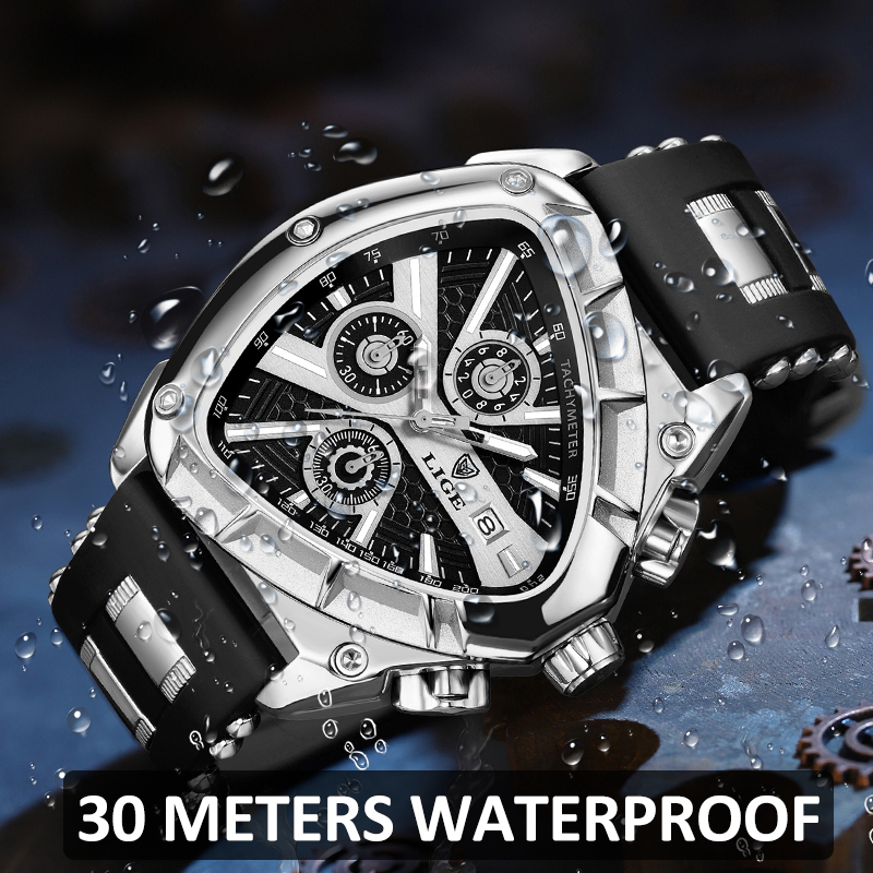 LIGE Fashion Men Watch Triangl - مراجعة Smartwatch Army Watches For Men وسعره