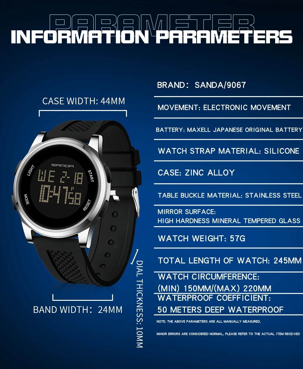 SANDA 9067 Digital Watch Men M - مراجعة Smartwatch Army Watches For Men وسعره