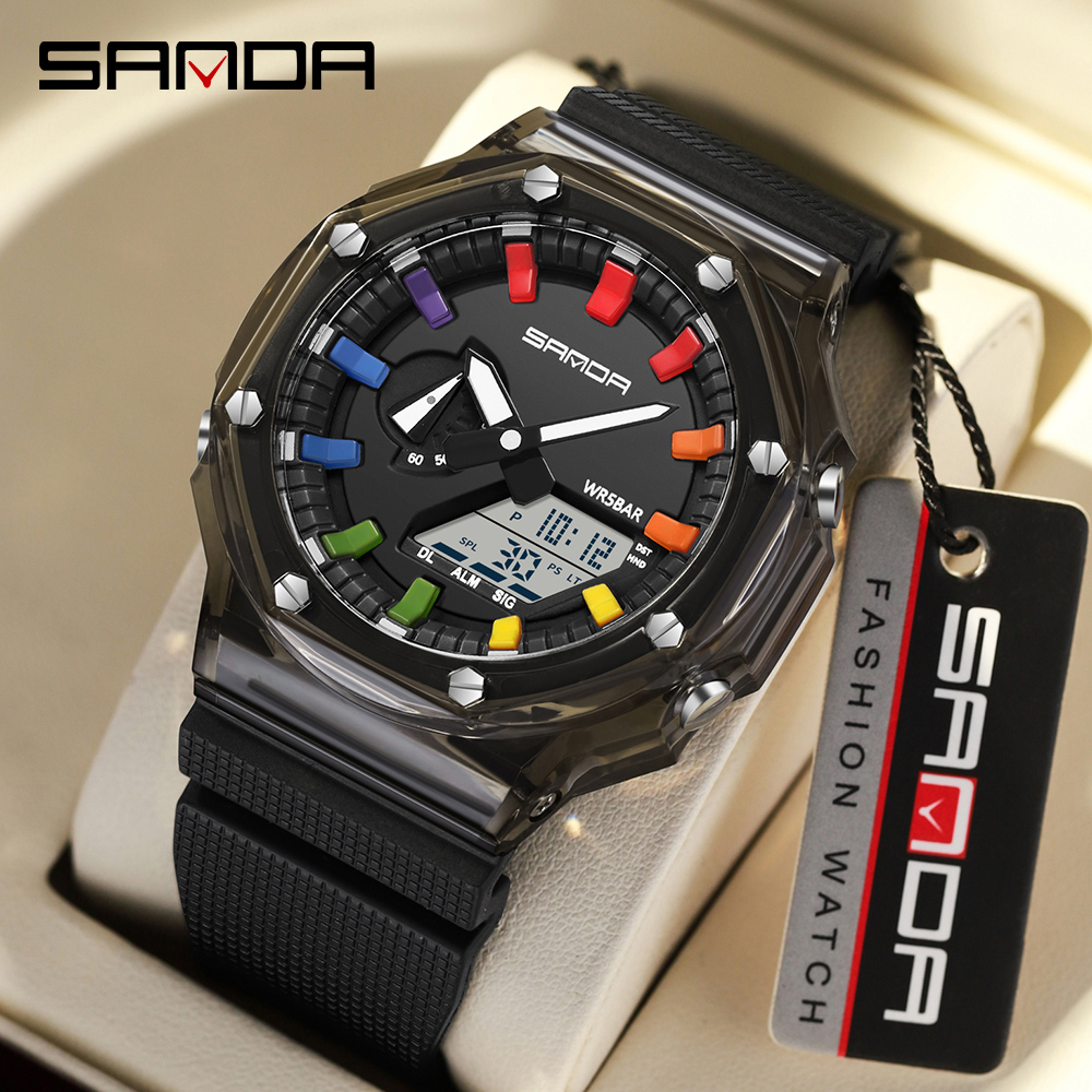 SANDA 3341Digital LED Watch Me - مراجعة Smartwatch Army Watches For Men وسعره