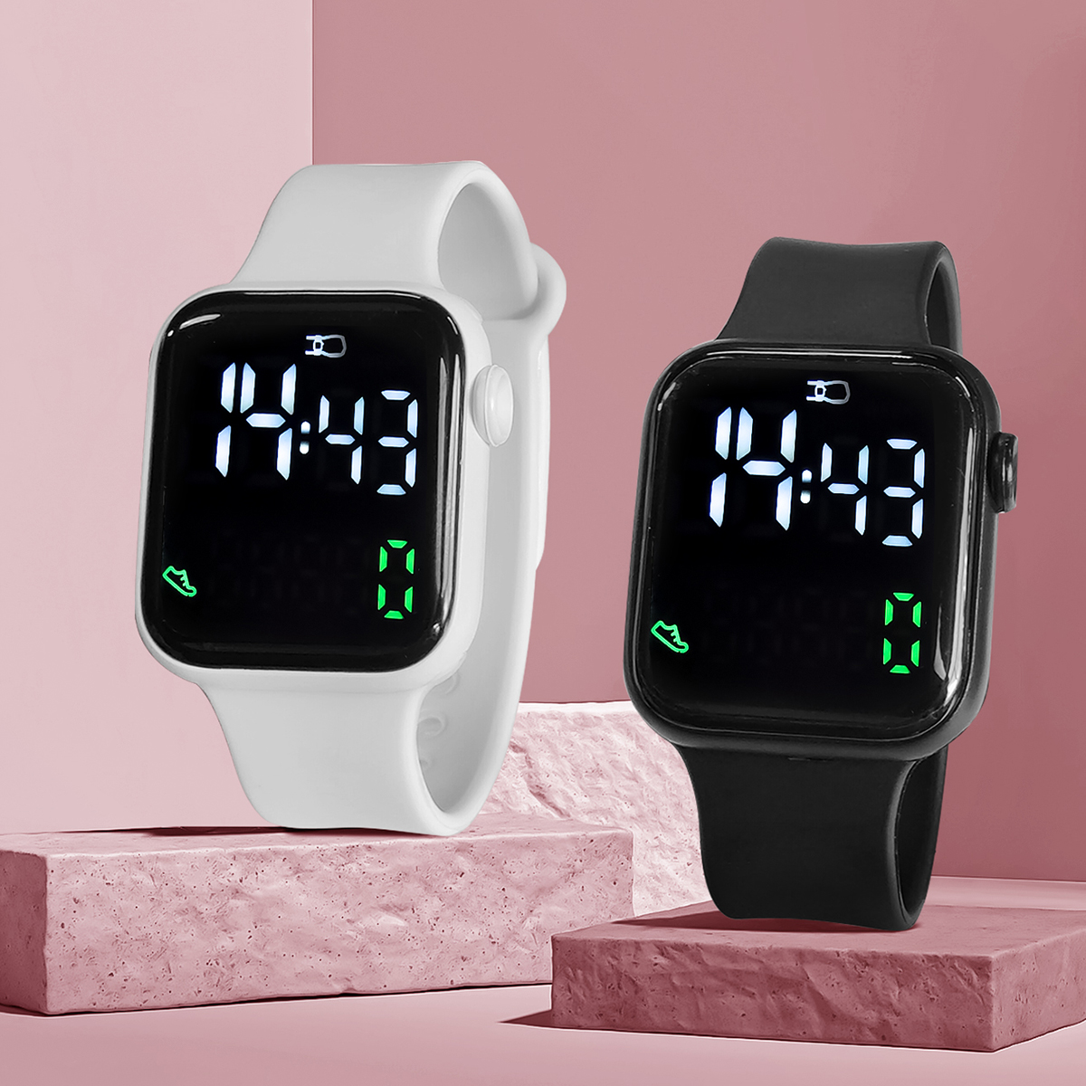 New 2PCS Student Minimalist Sm - مراجعة Smartwatch Watches Girls وسعره