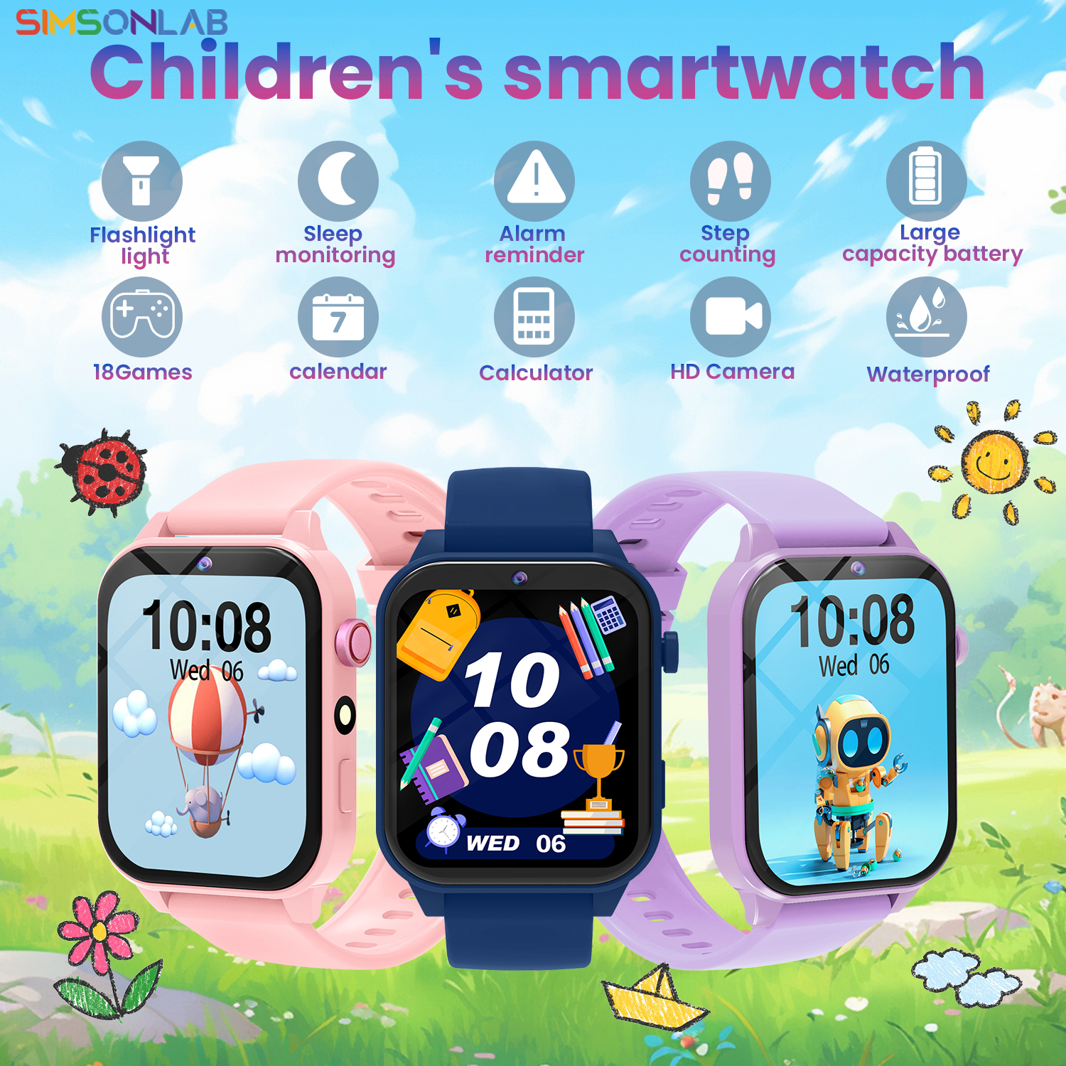 SIMSONLAB New Camera Smart Wat - مراجعة Smartwatch Watches Gift For Boys On Birthday وسعره